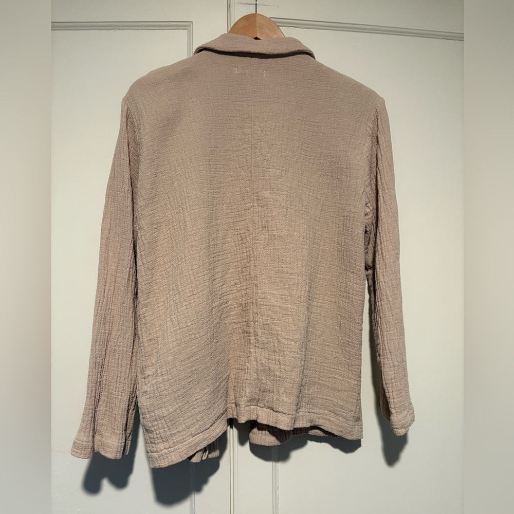 Mod Ref Tan Gauze Linen & Cotton Blazer/ Jacket - Picture 2 of 4
